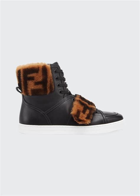 fendi running shoes|fendi shearling leather sneakers.